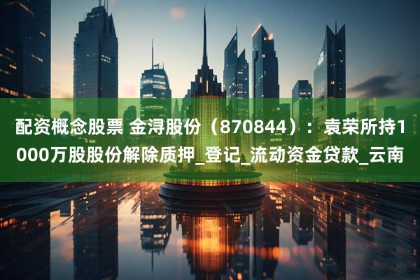 配资概念股票 金浔股份（870844）：袁荣所持1000万股股份解除质押_登记_流动资金贷款_云南